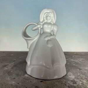White Ceramic Lady Figurine Planter - Decorative Home Accent